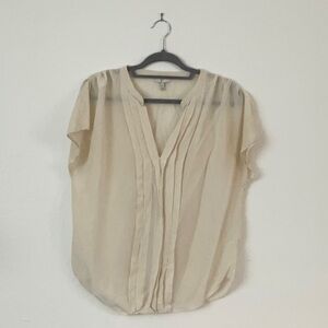 Joie white loose neck short sleeve blouse